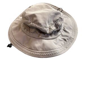 Mission Mens One Size Boonie Hat Beige Wide Brim Sun Outdoor Fishing Lite UV EUC